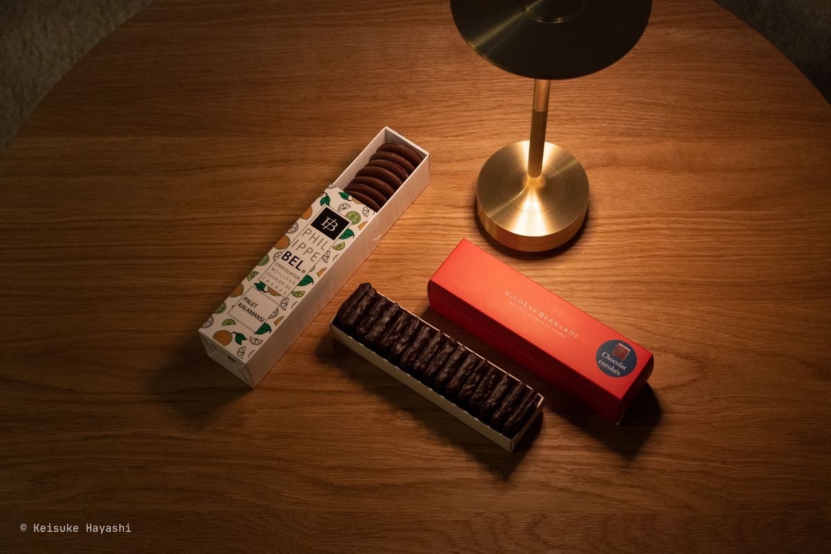 ライトアップされたチョコレート