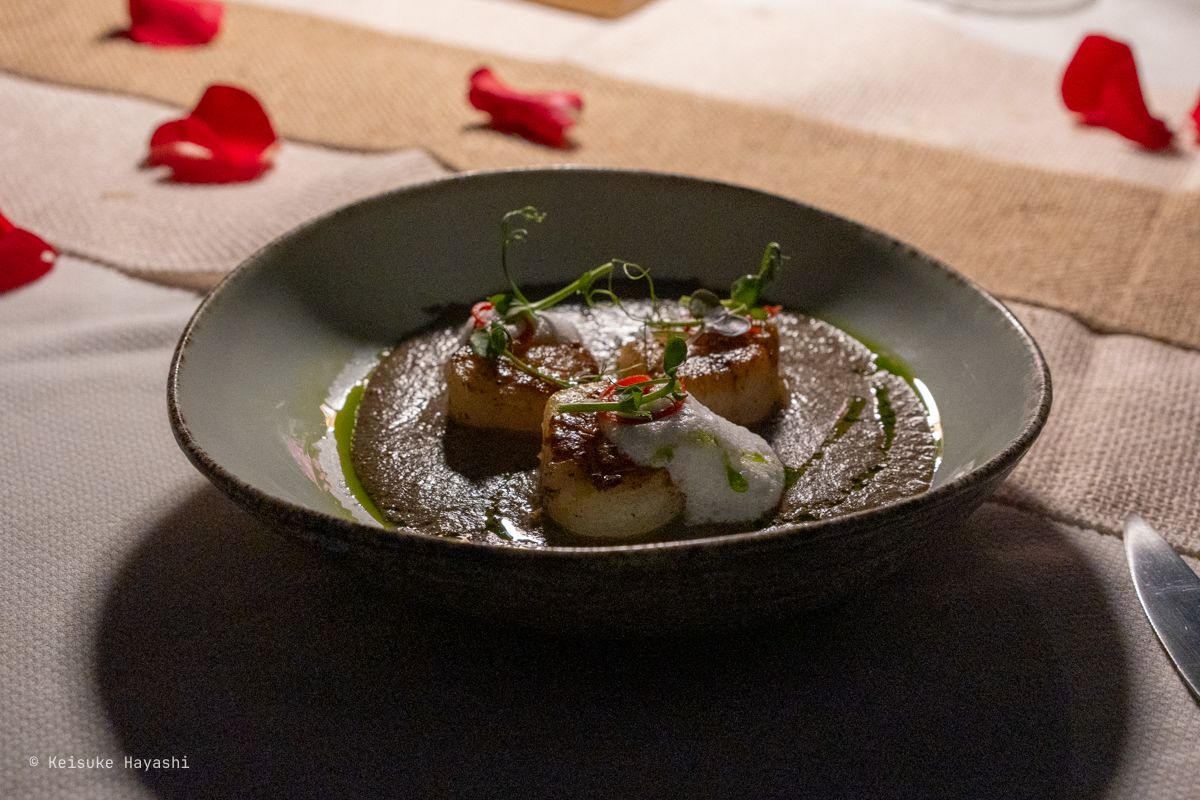 ホタテ貝のソテー しいたけ添え