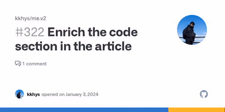 Enrich the code section in the article · Issue #322 · kkhys/me.v2のカバー画像