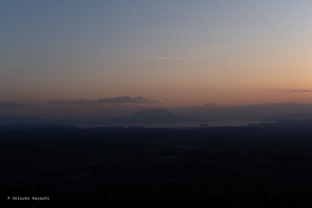 界霧島から眺める夕陽