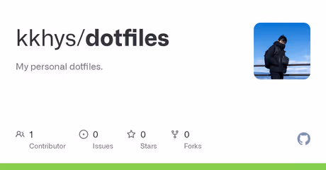 GitHub - kkhys/dotfiles: My personal dotfiles.のカバー画像