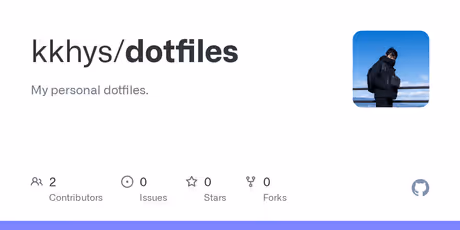 GitHub - kkhys/dotfiles: My personal dotfiles.のカバー画像