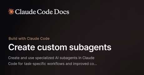 Create custom subagents - Claude Code Docsのカバー画像